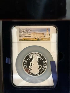 2019 UK Queen's Beasts Yale Of Beaufort 5oz Silver NGC PF70 One of First 75 - Picture 1 of 5