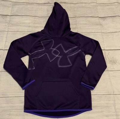Under Armour Cold Gear Youth Large Loose Double Logo Fleece Hoodie Pullover - Image 1 of 4