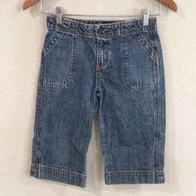 GSJC SO 女孩 7 码牛仔裤蓝色卡普里牛仔布 100% 棉 Peddle 推杆 复古 — 第 1/4 张图片
