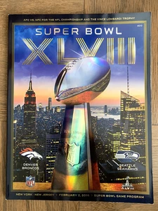 NFL SUPER BOWL XLVIII PROGRAM FOOTBALL 2014 SEATTLE SEAHAWKS DENVER BRONCOS - Picture 1 of 3