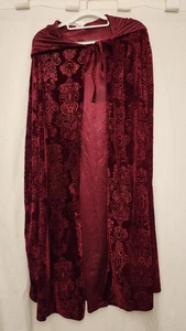 Spirit Kapuzen Samt Cape Umhang Erwachsene groß burgund Damast Halloween Kostüm - Bild 1 von 15