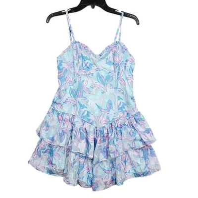 Wild Fable Mini Dress Floral Ruffle Tiered Spaghetti Strap Smocked Medium whimsy - Image 1 of 4