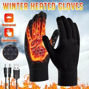 Electric Heated Gloves USB Rechargeable Insulated Warm Thermal Gloves Winter NEW - Picture 1 of 14