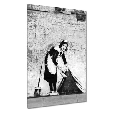 Leinwand Bild Wandbild Canvas Print Banksy Maid Graffiti Nr. H5014_PC - Bild 1 von 4