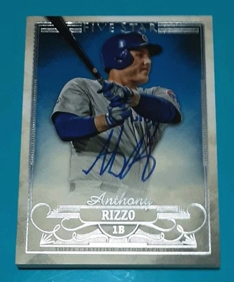  ⚾️ANTHONY RIZZO ON-CARD AUTOGRAPH 2016 TOPPS FIVE STAR #FSA-ARI CUBS SP NRMT⚾️ - Image 1 of 2