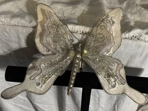 XL Creme Perlen Schmetterling Weihnachtsschmuck Katherine’s Collection 9 x 11” Clip  - Bild 1 von 8