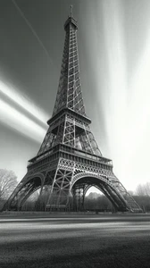 Canvas Art Chic Black White Grey Eiffel Tower Wall Picture Poster Print - Picture 1 of 22