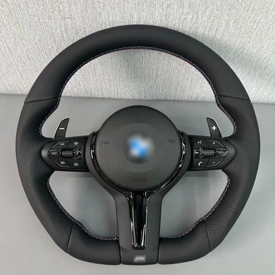 Flat Bottom Steering Wheel Fit BMW F Series F10 F11 F07 F06 F12 F13 F01 F02 - Image 1 of 4