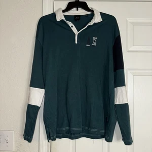 Polo de rugby manga larga Armani Exchange, verde Junebug, XL - Imagen 1 de 4