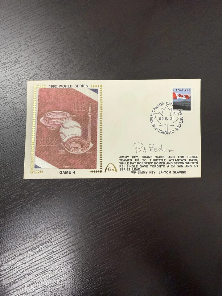 Pat Borders Signed 1992 WS FDC  - Image 1 of 1