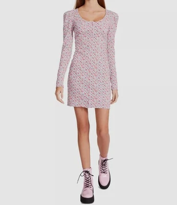 Vestido camisero floral tejido gofre púrpura para mujer Betsey Johnson talla XS Foto 1 de 2