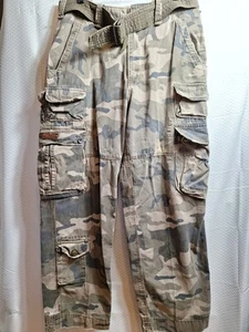 Vtg WEARFIRST Cargo Canvas Pant Sz 34x32 Desert Camo Heavyweight Baggy 90s Y2K - Picture 1 of 9