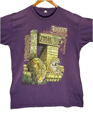 Jaguars Animal Tee Men's Size L Purple Mayan Nature Ruins Vintage - Image 1 of 3