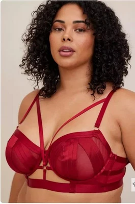 Sujetador Torrid Curve Talla 3 Rojo Profundo Con Aros 7 Cierre Longline Bralette 3XL NUEVO CON ETIQUETAS Foto 1 de 4