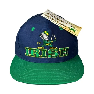 NWT Vintage Notre Dame Fighting Irish Logo Arch Spellout Snapback Hat DEADSTOCK - Image 1 of 4