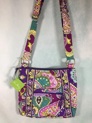 Vera Bradley Paisley Púrpura Brezo Acolchado Bandolera Hipster Bolso Cartera 11” Nuevo con Etiquetas Foto 1 de 4