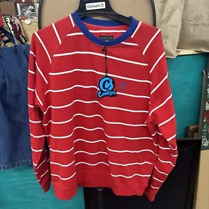 Cookies SF Red White Striped Embroidered Logos Sweatshirt XL - Picture 1 of 6