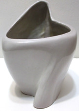 Vintage Frankoma Pottery Vase Free Form # 6 White Sand Glaze 7 5/8" Tall