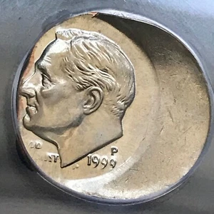 1999 Roosevelt Dime ICG MS 64 50% Off-Center Error - Picture 1 of 6