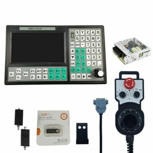 5 Axis Offline CNC Controller SMC5-5-N-N + 6 Axis Hand Wheel + MW-75W-12V Power - Picture 1 of 10