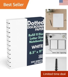Bleed-Resistant Dot Grid Paper Refill - 120 GSM | 200 Sheets, 11-Disc Compatible - Picture 1 of 8