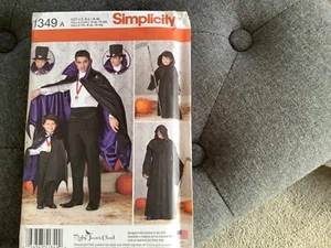 Simplicity Pattern 1349 Boys and Men’s Capes Halloween S-L/S-XL Brand New Uncut - Picture 1 of 1