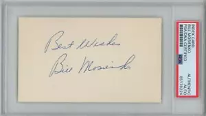 Bill Mosienko Blackhawks HOF signed 3x5 Index Card PSA/DNA Slabbed auto - Picture 1 of 1