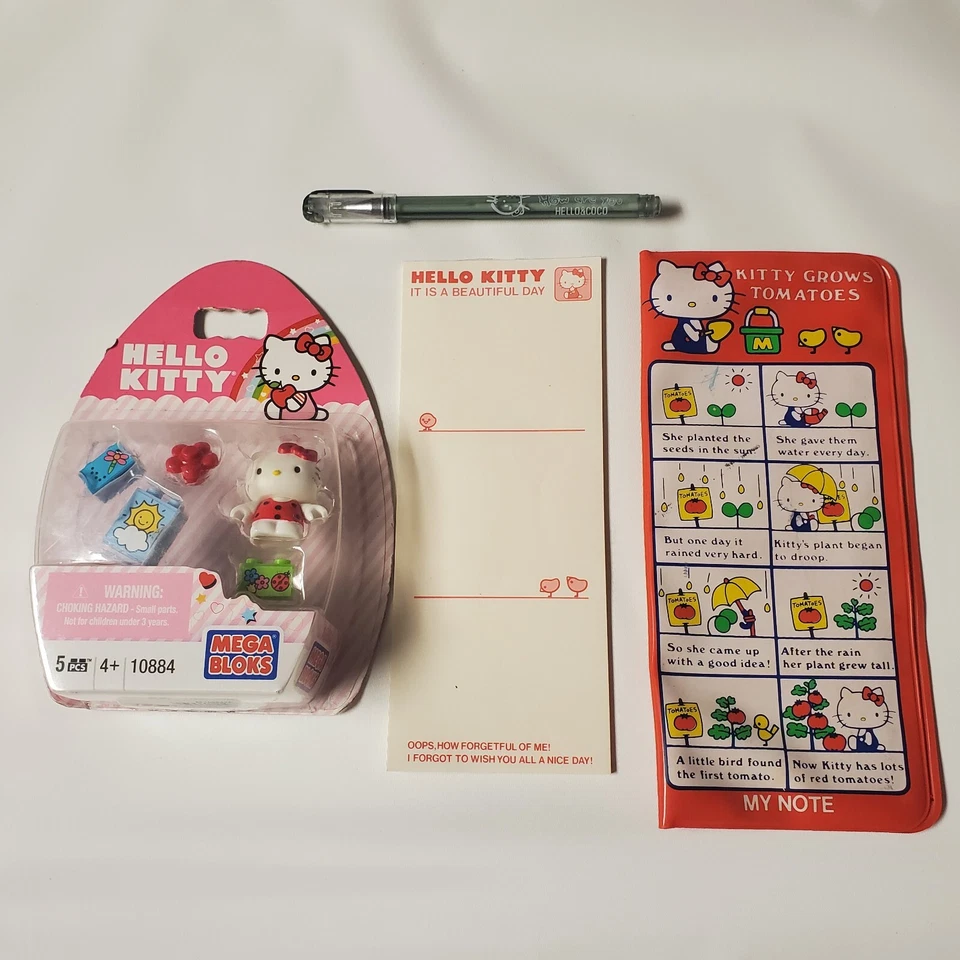 Lot Hello Kitty Notepad Pen Paper Mega Bloks LADYBUG 10884 Toy Building Figure