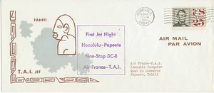 FRENCH POLYNESIA 1961 FF HONOLULU HAWAII – PAPEETE Tahiti, FRENCH POLYNESIA - Picture 1 of 2