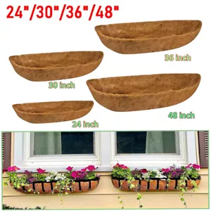 2Pcs Natural Trough Coconut Coco Fiber Replacement Liner for Window Box Planter - Picture 1 of 24