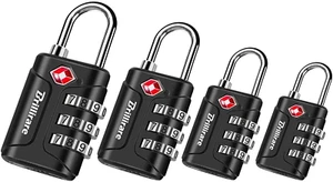 4 Pack TSA Approved Luggage Locks, Combination Travel Padlock, 3-Digit Waterproo - Picture 1 of 8