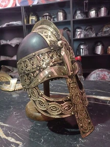 Casco nasal vikingo medieval armadura acento de latón casco disfraz de Halloween mejor G - Imagen 1 de 8