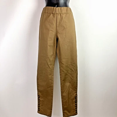 Pantalones de tobillo Soft Surroundings XS gruesos de algodón elástico marrón tiro alto Foto 1 de 4