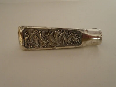 Pommeau de canne.Manche d'ombrelle,parapluie en argent.Chine,Indochine,Vietnam - Photo 1/4