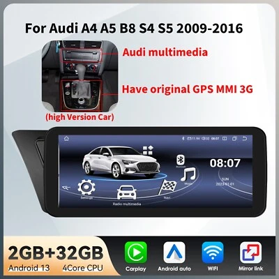 CarPlay de 10,25" para Audi A4/A4L/A5 2009-2016 Android 13 estéreo de coche GPS WiFi MMI Foto 1 de 4