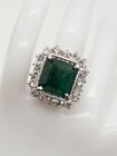 $35,000 20Ct Natural Emerald Vs H Old Euro Diamond Platinum Filigree Ring 19G