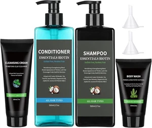 4 Pcs Extra Large Plastic Flask Kit Fake Shampoo Conditioner Flasks Kit Cruis... - Picture 1 of 6