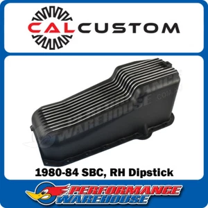 SB Chev 1980-84 Black Finned Aluminium Oil Pan Sump Right-Hand Dipstick - Picture 1 of 5