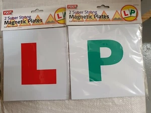 PLACA L NUEVO CONDUCTOR APRENDIZ ACABA DE PASAR ""P"" SIGNO COCHE MAGNÉTICO SUPER FUERTE 2 CADA UNO - Imagen 1 de 6