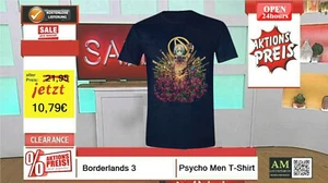 Maglietta Nero - Borderlands 3 - Psycho Men - GR.S - Nuovo/Originale - Imagen 1 de 2