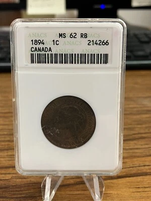 1894 CANADA Cent ANACS MS 62 RB - Image 1 of 4