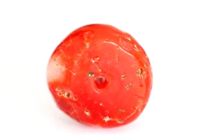 Authentic Ancient Tibetan Red Coral Bead 12x6mm, 8 Carats - Genuine #G375 - Picture 1 of 7