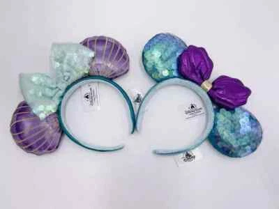 Diadema púrpura Disneyland Orejas Minnie 2025 Sirenita Ariel Parques Disney Foto 1 de 4