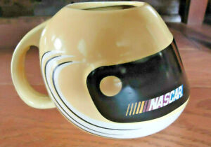 NASCAR Collectible HELMET SHAPED COFFEE CUP Glassware Drinking Mug 2004 Yellow