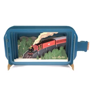 Message In A Bottle Steam Train Pop Up Any Occasion Greeting Card By Alljoy - Picture 1 of 3