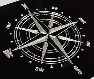 Brilliant ENGRAVED Compass Car Tag Diamond Etched Vanity Front License Plate - Picture 1 of 12