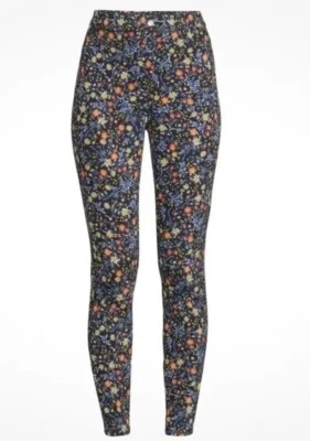 Time And Tru Women's High Rise Jeggings Pants Stretch Floral XS (0-2) - Image 1 of 4