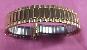 11 mm Speidel Two Tone Gold Finish Twist O Flex Watchband- NOS - Picture 1 of 2
