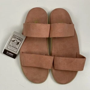 Island Pro Slipper Handmade in Hawaii Suede Sandals Slide Men’s Sz 12 Pink - Picture 1 of 5