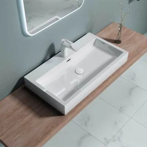 Bathroom Wash Basin Stone Resin Countertop Mounted Large Sink Vanity 765/1000mm - Picture 1 of 19